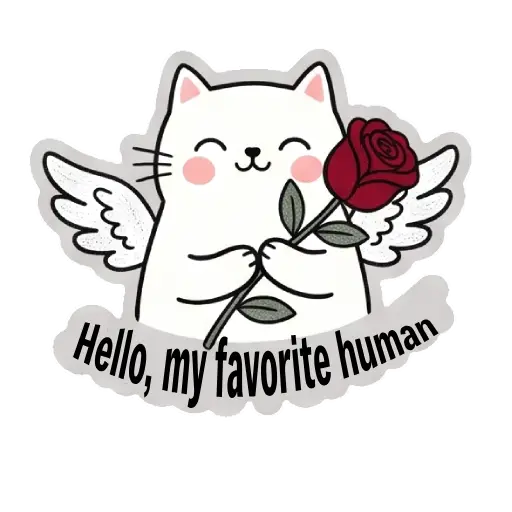 Hello, my love, cat, cat lover, romantic, love, cute, WhatsApp stickers, stickers, love message (2)